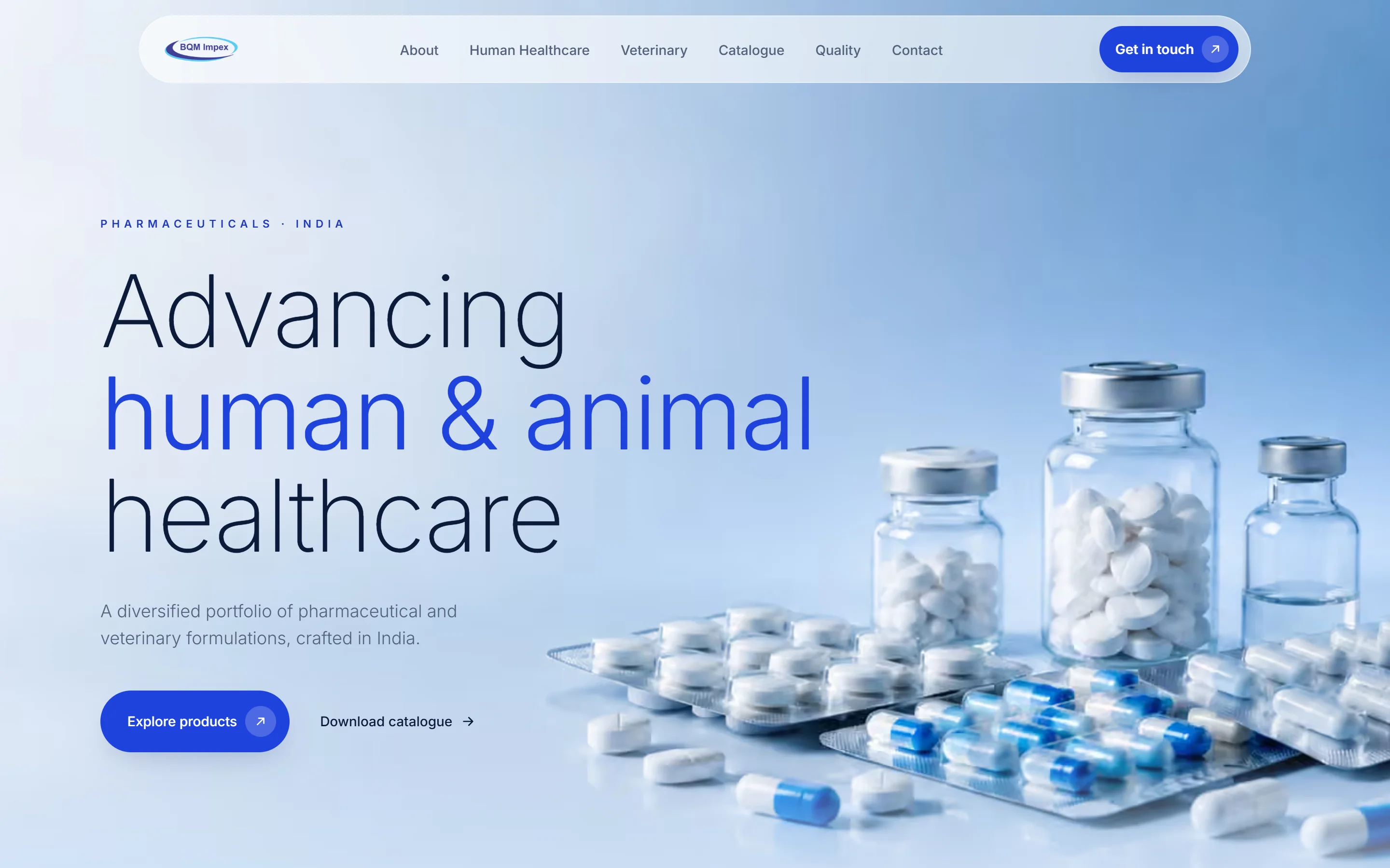 BQM Impex homepage