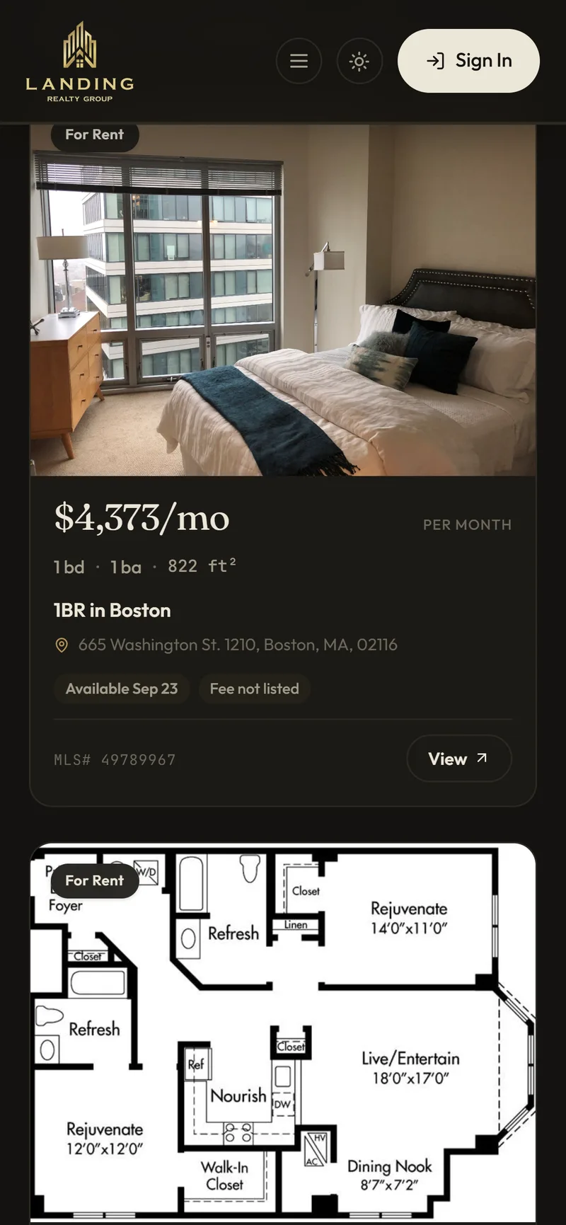 Landing Realty mobile listings