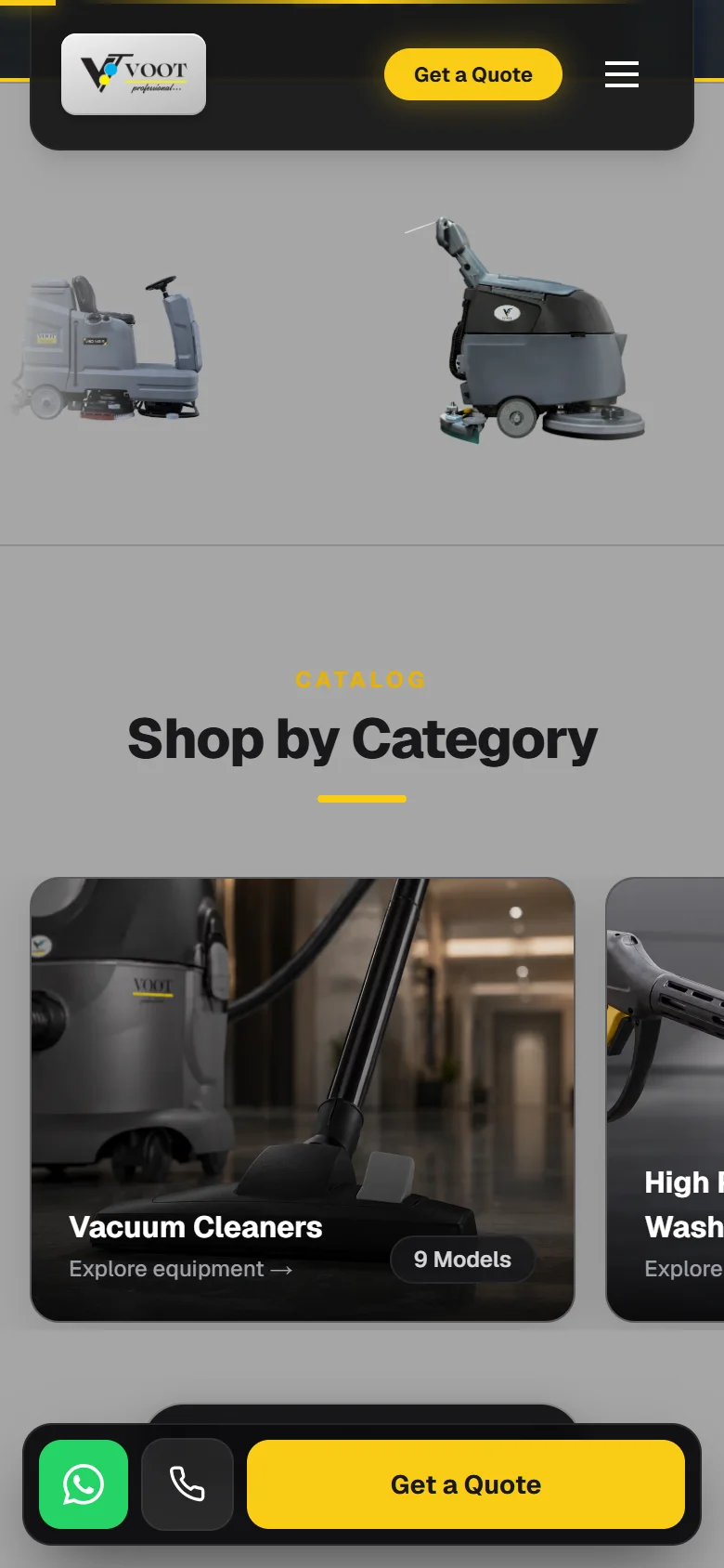 Voot Clean mobile catalog