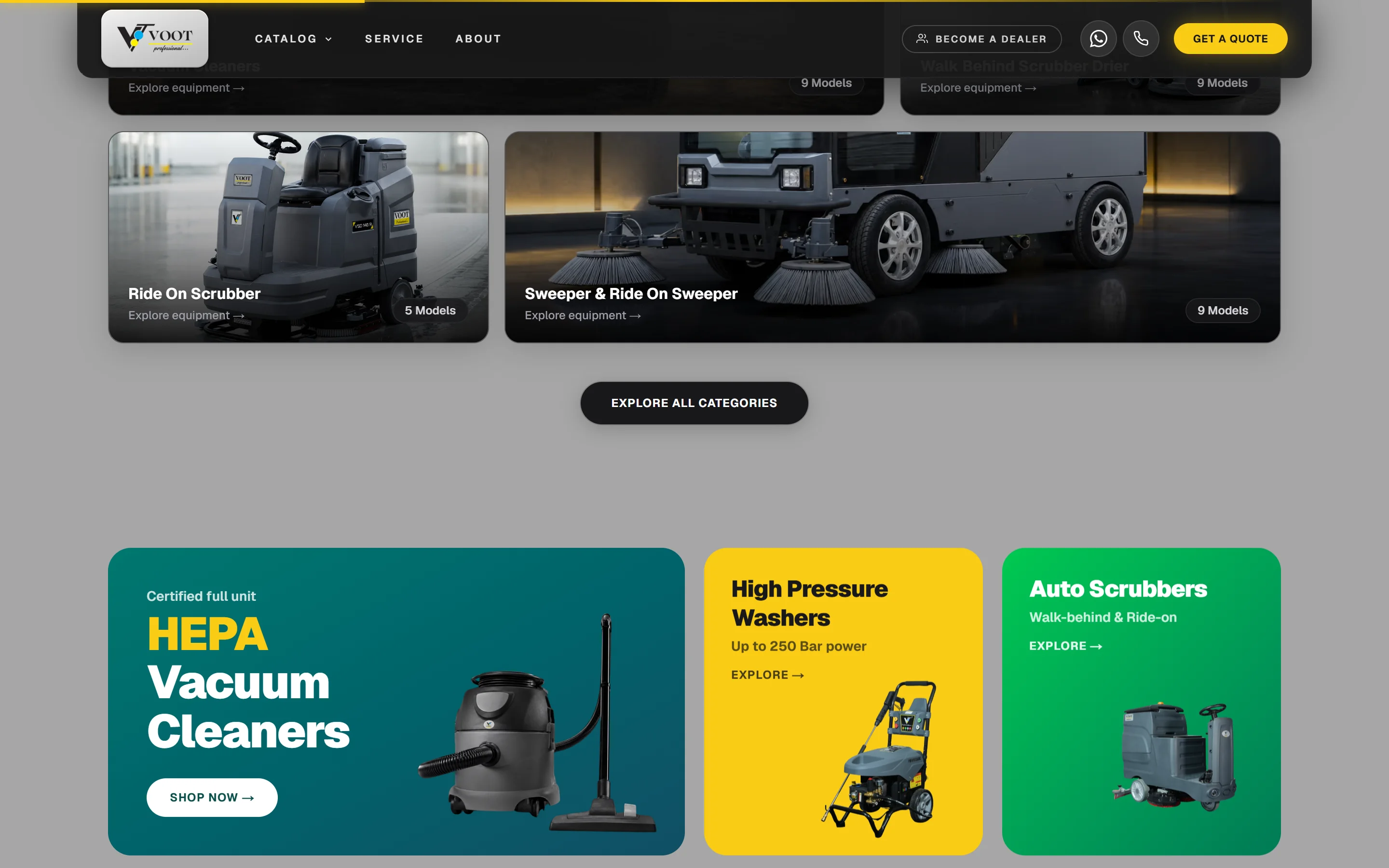 Voot Clean quote and features section